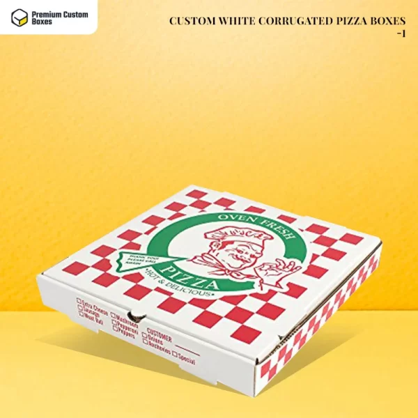 Custom White Corrugated Pizza Boxes 1